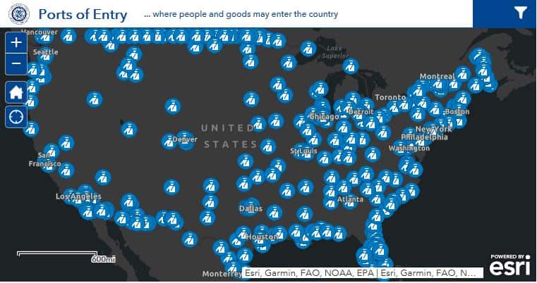US Ports Of Entry At A Glance Using ArcGIS Online Pro West Associates Ports Of Entry 