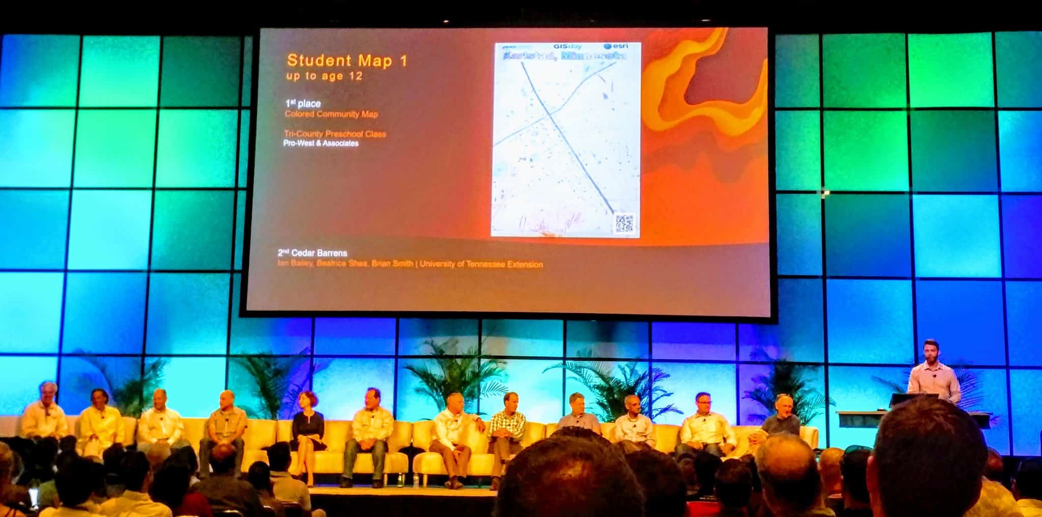 Announcement of Tri-County’s 1st Place Map Gallery Award at Esri User Conference 2017